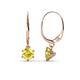 1 - Calla Lab Created Yellow Sapphire (5mm) Solitaire Dangling Earrings 