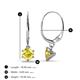 2 - Calla Lab Created Yellow Sapphire (5mm) Solitaire Dangling Earrings 