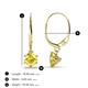 2 - Calla Lab Created Yellow Sapphire (5mm) Solitaire Dangling Earrings 