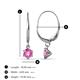2 - Calla Pink Sapphire (4mm) Solitaire Dangling Earrings 