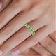 5 - Alaya Emerald Cut Peridot and Diamond 14 Stone Wedding Band 