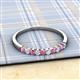 2 - Clara 2.40 mm Pink Sapphire and Diamond 10 Stone Wedding Band 