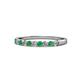 1 - Clara 2.40 mm Emerald and Diamond 10 Stone Wedding Band 