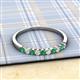 2 - Clara 2.40 mm Emerald and Diamond 10 Stone Wedding Band 
