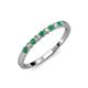 3 - Clara 2.40 mm Emerald and Diamond 10 Stone Wedding Band 