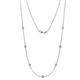 1 - Salina (7 Stn/3mm) Forever Brilliant Moissanite on Cable Necklace 
