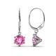 1 - Calla Pink Sapphire (6mm) Solitaire Dangling Earrings 