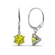 1 - Calla Yellow Diamond (6.5mm) Solitaire Dangling Earrings 