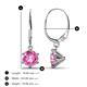 2 - Calla Pink Sapphire (6mm) Solitaire Dangling Earrings 
