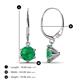 2 - Calla Emerald (6mm) Solitaire Dangling Earrings 