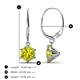 2 - Calla Yellow Diamond (6.5mm) Solitaire Dangling Earrings 