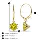 2 - Calla Yellow Diamond (6.5mm) Solitaire Dangling Earrings 