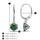 2 - Calla Lab Created Alexandrite (6.5mm) Solitaire Dangling Earrings 