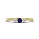 1 - Shirley 4.00 mm Round Blue Sapphire and Lab Grown Diamond Three Stone Engagement Ring 