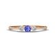 1 - Shirley 4.00 mm Round Tanzanite and Lab Grown Diamond Three Stone Engagement Ring 