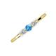 3 - Shirley 4.00 mm Round Blue Topaz and Lab Grown Diamond Three Stone Engagement Ring 