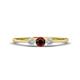 1 - Shirley 4.00 mm Round Red Garnet and Lab Grown Diamond Three Stone Engagement Ring 