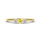 1 - Shirley 4.00 mm Round Yellow Sapphire and Lab Grown Diamond Three Stone Engagement Ring 