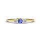 1 - Shirley 4.00 mm Round Tanzanite and Lab Grown Diamond Three Stone Engagement Ring 
