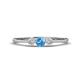 1 - Shirley 4.00 mm Round Blue Topaz and Lab Grown Diamond Three Stone Engagement Ring 