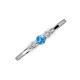 3 - Shirley 4.00 mm Round Blue Topaz and Lab Grown Diamond Three Stone Engagement Ring 