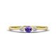 1 - Shirley 4.00 mm Round Iolite and Lab Grown Diamond Three Stone Engagement Ring 