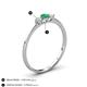 4 - Shirley 4.00 mm Round Emerald and Lab Grown Diamond Three Stone Engagement Ring 