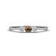 1 - Shirley 4.00 mm Round Smoky Quartz and Lab Grown Diamond Three Stone Engagement Ring 