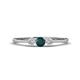 1 - Shirley 4.00 mm Round London Blue Topaz and Lab Grown Diamond Three Stone Engagement Ring 