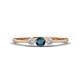 1 - Shirley 4.00 mm Round Blue Diamond and Lab Grown Diamond Three Stone Engagement Ring 