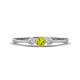 1 - Shirley 4.00 mm Round Yellow Diamond and Lab Grown Diamond Three Stone Engagement Ring 