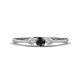 1 - Shirley 4.00 mm Round Black Diamond and Lab Grown Diamond Three Stone Engagement Ring 