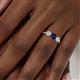 6 - Shirley 5.00 mm Round Blue Sapphire and Lab Grown Diamond Three Stone Engagement Ring 