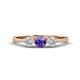1 - Shirley 5.00 mm Round Iolite and Lab Grown Diamond Three Stone Engagement Ring 