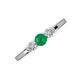 3 - Shirley 5.00 mm Round Emerald and Lab Grown Diamond Three Stone Engagement Ring 