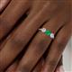 6 - Shirley 5.00 mm Round Emerald and Lab Grown Diamond Three Stone Engagement Ring 