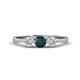 1 - Shirley 5.00 mm Round London Blue Topaz and Lab Grown Diamond Three Stone Engagement Ring 