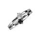 3 - Ria 4.00 mm Round Black and White Diamond Split Shank 2 Stone Engagement Ring 
