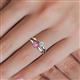 5 - Ria 4.00 mm Round Pink Sapphire and Diamond Split Shank 2 Stone Engagement Ring 