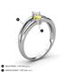4 - Ria 4.00 mm Round Yellow Sapphire and Diamond Split Shank 2 Stone Engagement Ring 