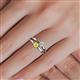 5 - Ria 4.00 mm Round Yellow Sapphire and Diamond Split Shank 2 Stone Engagement Ring 