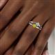 6 - Ria 4.00 mm Round Yellow and White Diamond Split Shank 2 Stone Engagement Ring 
