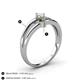 4 - Ria 4.00 mm Round Diamond and Lab Created Alexandrite Split Shank 2 Stone Engagement Ring 