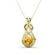 1 - Amanda 5.00 mm Round Citrine Solitaire Infinity Love Knot Pendant Necklace 
