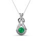 1 - Amanda 5.00 mm Round Emerald Solitaire Infinity Love Knot Pendant Necklace 