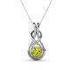 1 - Amanda 5.00 mm Round Yellow Diamond Solitaire Infinity Love Knot Pendant Necklace 