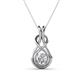 1 - Amanda 5.00 mm Round Diamond Solitaire Infinity Love Knot Pendant Necklace 