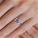 5 - Ria 4.00 mm Round Tanzanite and Lab Grown Diamond Split Shank 2 Stone Engagement Ring 