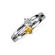 3 - Ria 4.00 mm Round Citrine and Lab Grown Diamond Split Shank 2 Stone Engagement Ring 