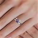 5 - Ria 4.00 mm Round Iolite and Lab Grown Diamond Split Shank 2 Stone Engagement Ring 